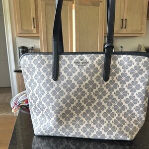 Kate Spade Black and Cream Floral Tote